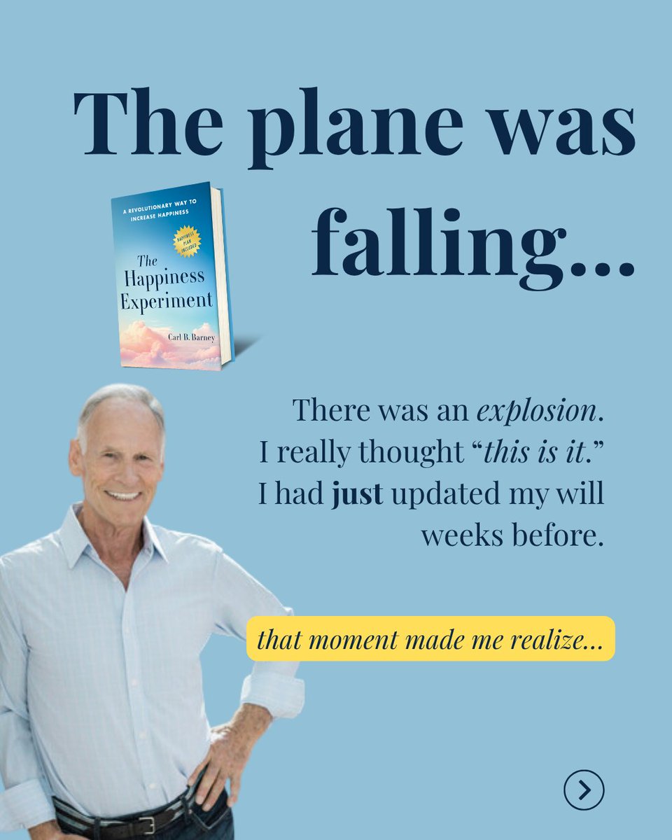 happyXperiment's tweet image. The plane was falling. There was an explosion. I thought I was going to die.
And in that moment, I realized:
I wanted to give while I was still alive to share in the joy.
That’s what Day 4 of #TheHappinessExperiment is about.
Today’s challenge: Write your living legacy.
What…