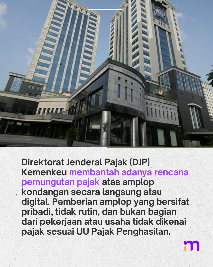 Ramai soal pajak amplop kondangan, DPR kritik wacana ini karena dinilai beratkan rakyat. Tapi Ditjen Pajak tegaskan, nggak ada rencana memajaki amplop hajatan! #Pajak #Kondangan #DPR #mdkan #mdkmrs