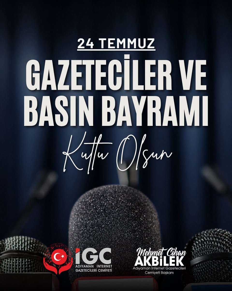 “Basın, halkın sesi ve demokrasinin temel taşıdır. Sansürün kaldırıldığı bu anlamlı günde, tüm basın emekçilerinin 24 Temmuz Basın Bayramı’nı kutluyor, özgür ve tarafsız basın için mücadele eden herkese teşekkür ediyorum.”
#24Temmuz, #BasınBayramı, #ÖzgürBasın, #Adıyaman