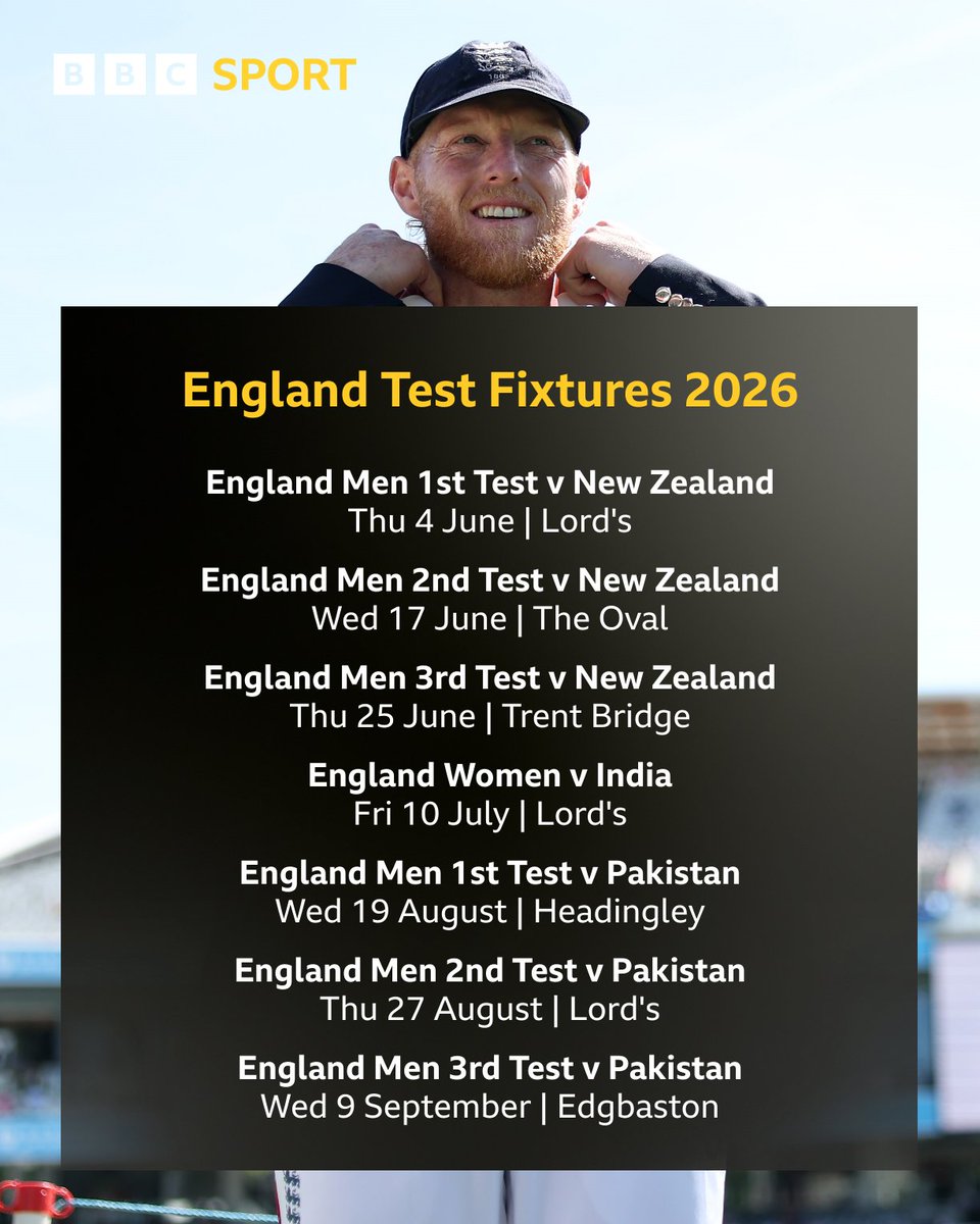 Six Tests for <a href="/englandcricket/">England Cricket</a> men in 2026 while the women head to Lord's 🙌

#BBCCricket