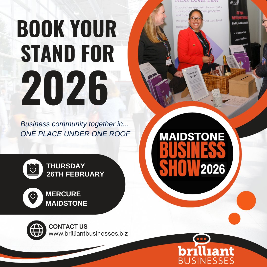 KcfgGroup's tweet image. Maidstone Business Show 2026 is taking place at the Mercure Great Danes Hotel in Maidstone on Thursday 26th February 2026.
Get ready to mingle with potential clients, partners, and industry influencers.
Book now: hubs.la/Q03t-FXV0
#MaidstoneBusinessShow #KentBusiness