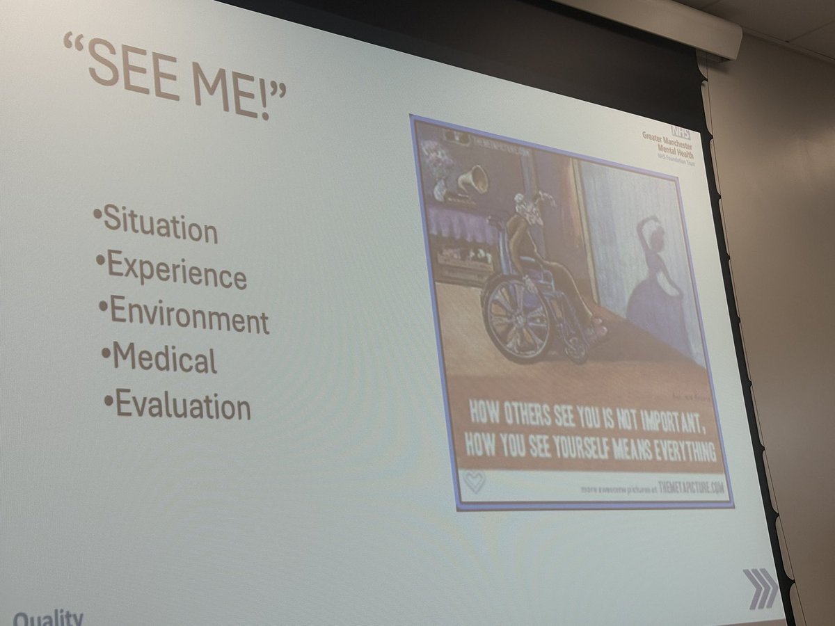 Great concept presented by <a href="/JimmyJimrid/">James Ridley</a> Reducing restrictive practice starts with one thing: SEE ME- the person, every part of the person. #RRP <a href="/GmmhJo/">Jo GMMH</a>