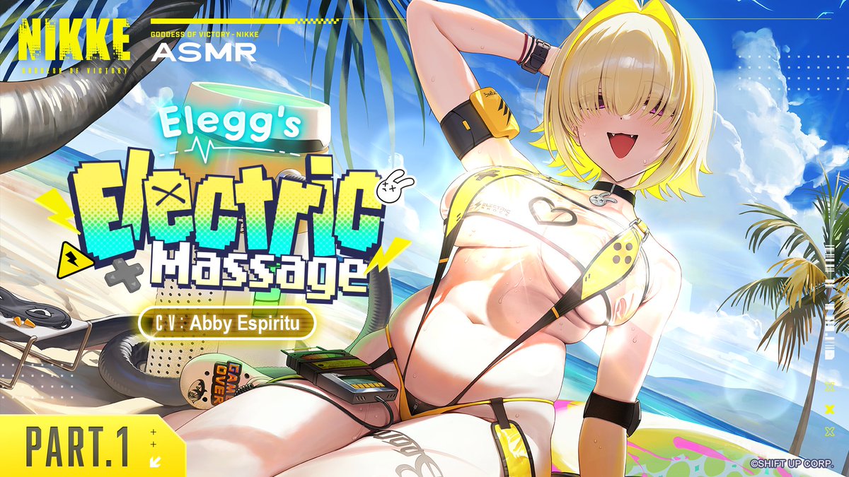 NIKKE_en's tweet image. 【ASMR Video Preview Event】

🎞️ The new ASMR video「Elegg&apos;s Electric Massage」will be released on July 25 at 22:00 (UTC+9). 

Don&apos;t miss your special time with Elegg ⚡
This time, it&apos;s presented in an expanded two-part structure!

📅 Part 1: July 25, 22:00 (UTC+9)
📅 Part 2:…