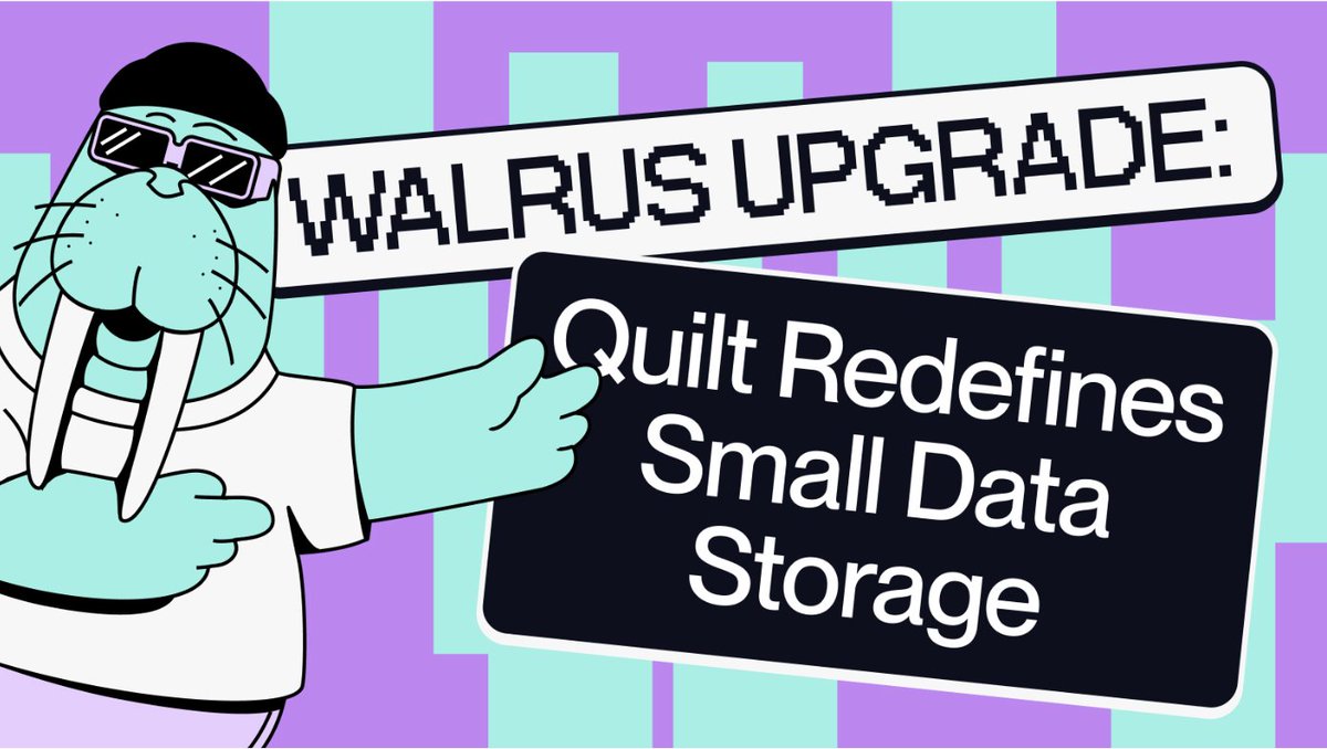 Rainbows.sui | Jenny (@rainbowsdotsui) on Twitter photo ICYMI
<a href="/WalrusProtocol/">Walrus ๐ฆญ/acc</a> just unveiled Quilt, a powerful new framework for Sui devs!
Quilt makes it simple and cost-effective to store large volumes of small files, perfect for NFTs, docs, AI data, and logs.
With Quilt, you can store up to ~660 small files in a single unit. ICYMI
<a href="/WalrusProtocol/">Walrus ๐ฆญ/acc</a> just unveiled Quilt, a powerful new framework for Sui devs!
Quilt makes it simple and cost-effective to store large volumes of small files, perfect for NFTs, docs, AI data, and logs.
With Quilt, you can store up to ~660 small files in a single unit.
