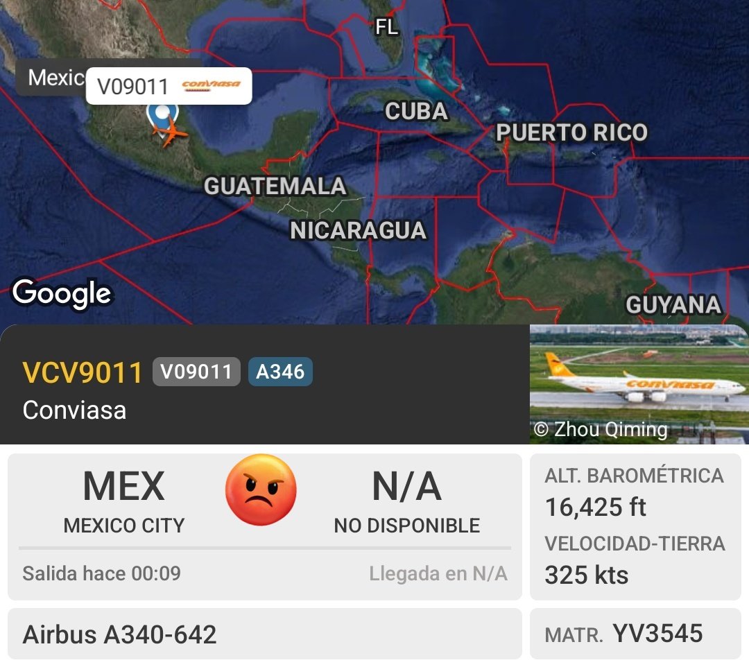 Arr3ch0's tweet image. Conviasa YV3545 retornando de México con más "Brisa Bolivariana", de la q no se pudo colear a EEUU y quedó varada en México, abandonada por el régimen de Maduro por meses hasta hoy que los retornan a pasar más roncha pero en casa, no sin antes hacer un show por el gran logro.