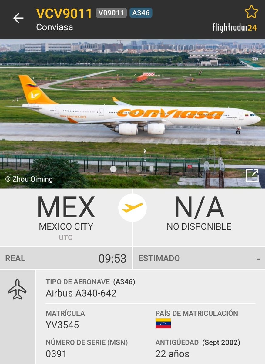 Arr3ch0's tweet image. Conviasa YV3545 retornando de México con más "Brisa Bolivariana", de la q no se pudo colear a EEUU y quedó varada en México, abandonada por el régimen de Maduro por meses hasta hoy que los retornan a pasar más roncha pero en casa, no sin antes hacer un show por el gran logro.