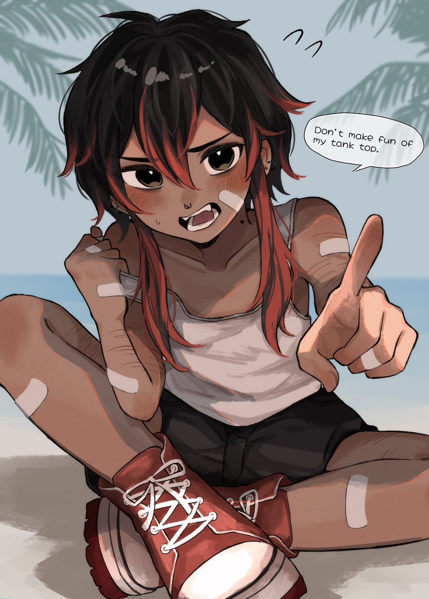 lilymofumofu's tweet image. Pixivリクエストありがとうございました✨
Thank you for your request❣️
褐色男の子 black skin