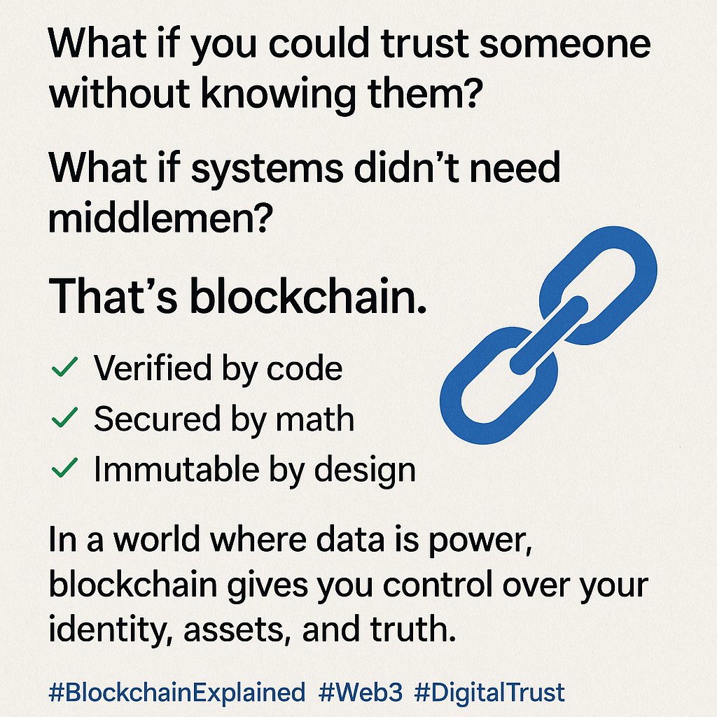CrewsphereCTU's tweet image. Blockchain = a diary where:
Everyone can write โ
No one can erase โ
Everyone can verify ๐
Itโs not magic. Itโs math.
@icphub_IN #xpedition #BlockchainSimplified #Web3 #DistributedLedger