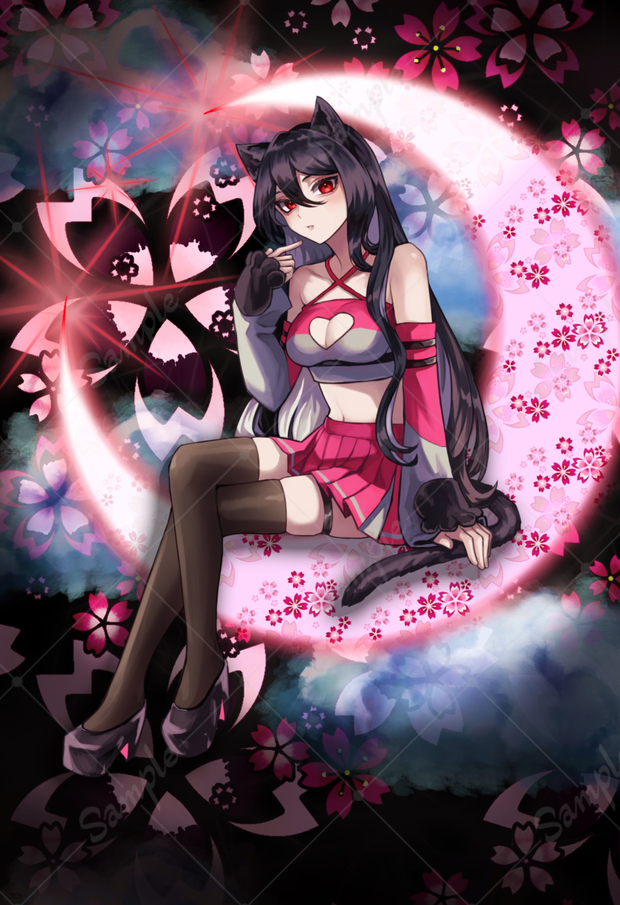 リベンジシュシュ    ③夜桜と猫 黒月夜桜🐈‍⬛🌙🌸 on X: 