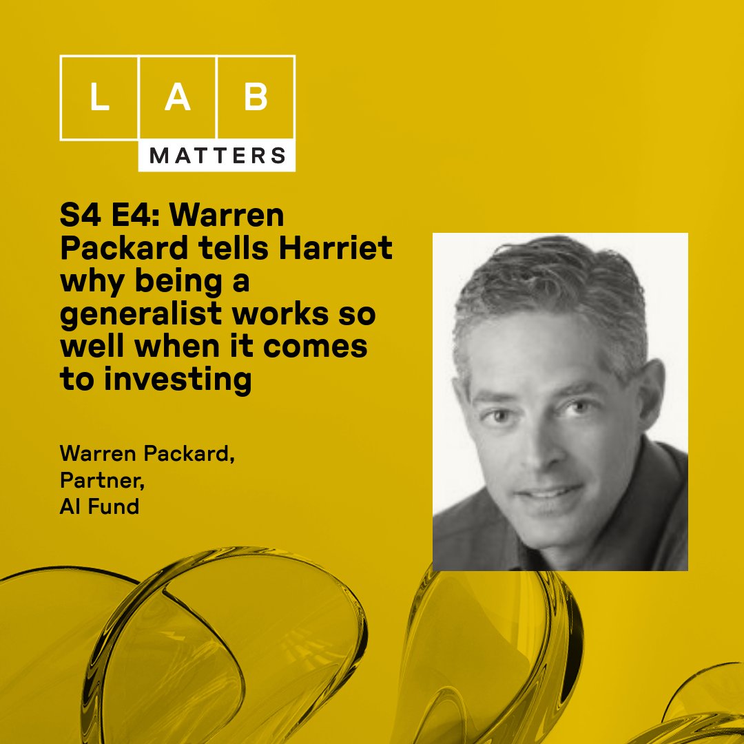 LABINNOVATIONS's tweet image. Lab Matters episode 4 is live!

Warren Packard joins Harriet to talk investing, innovation, and why generalists thrive in fast-moving industries.

Take a break, press play, and learn something new today 👉 bit.ly/48BJNar

#LabMatters #LabInnovations
