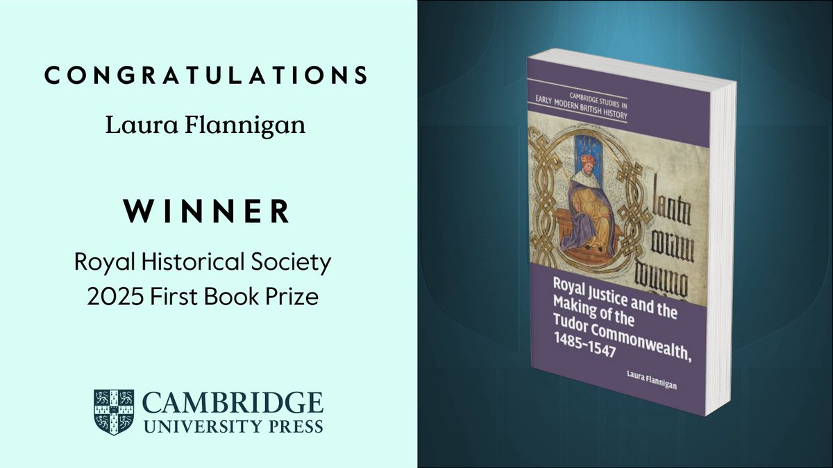 Cambridge University Press - History (@cambup_history) on Twitter photo Congratulations to Laura Flannigan, author of Royal Justice and the Making of the Tudor Commonwealth, 1485ā1547, who has won the <a href="/RoyalHistSoc/">Royal Historical Society</a> 2025 First Book Prize! š
Discover the award-winning title here ā¶ļø cup.org/4kQ3rWp Congratulations to Laura Flannigan, author of Royal Justice and the Making of the Tudor Commonwealth, 1485ā1547, who has won the <a href="/RoyalHistSoc/">Royal Historical Society</a> 2025 First Book Prize! š
Discover the award-winning title here ā¶ļø cup.org/4kQ3rWp
