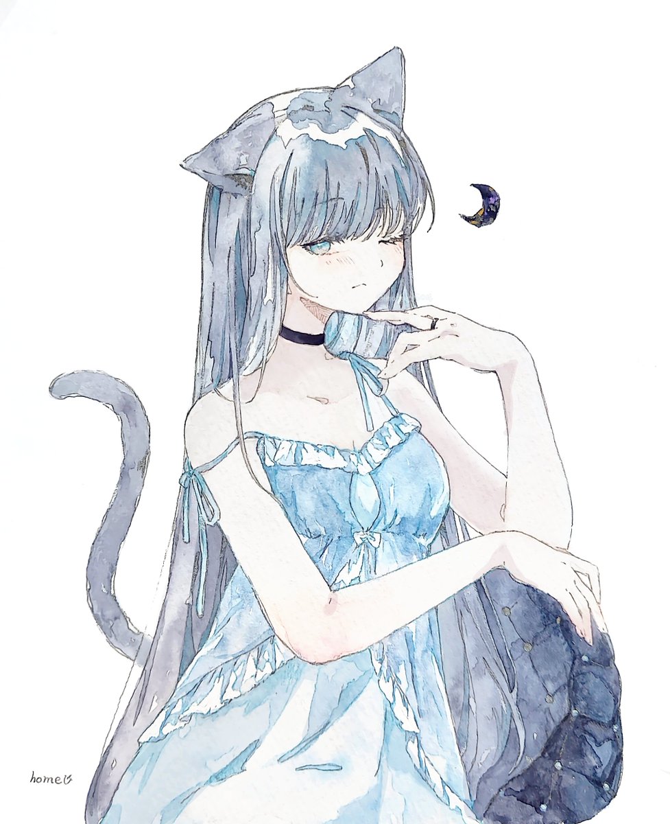 home_504's tweet image. 透き通る夜

#透明水彩 #イラスト 
#アナログイラスト