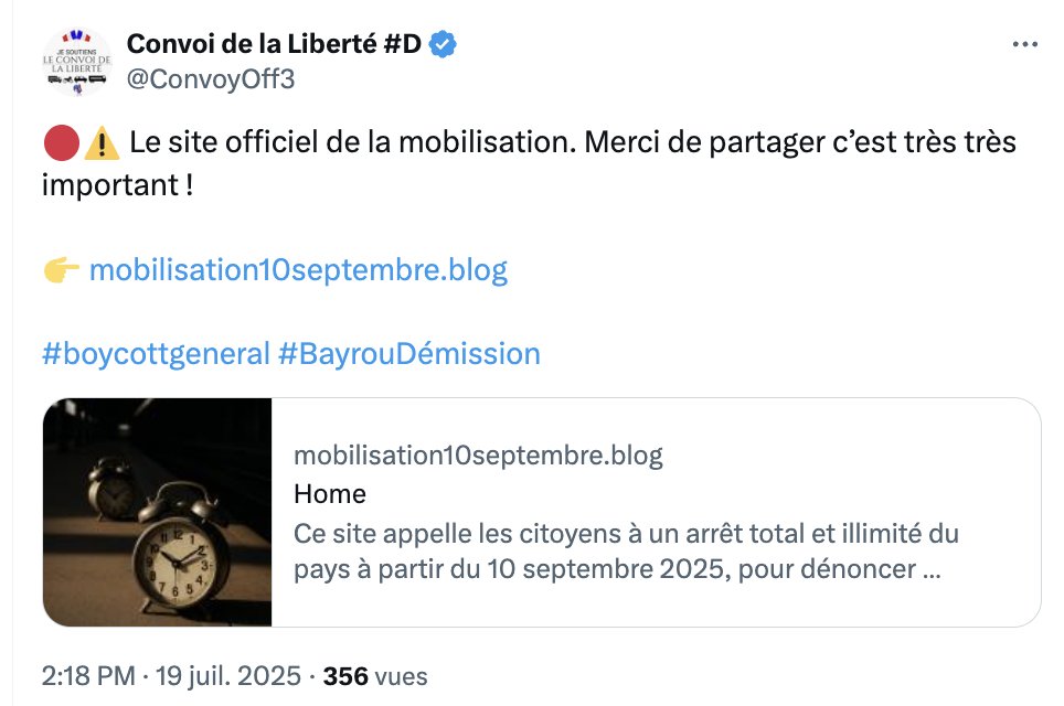 GrablyR's tweet image. Le mouvement Bloquons Tout: comme un air de déjà-vu.
Poussé par un agrégat d'ex Gilets Jaunes, mais surtout de comptes antivax, pro-russes, ou relais des théories fumeuses autour de Brigitte Macron.
