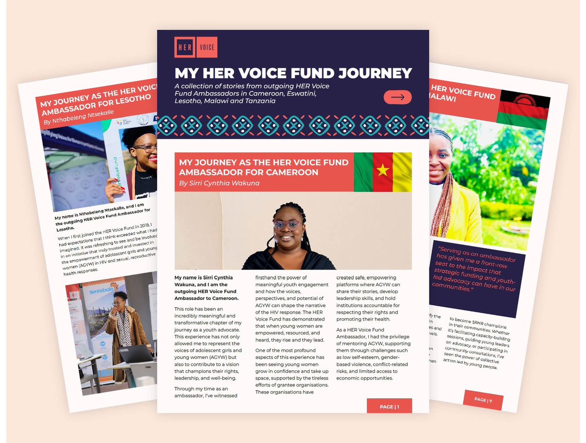 📣📣 We’re proud to share My HER Voice Fund Journey, this is a powerful collection of reflections from outgoing HER Voice Fund Ambassadors in Cameroon, Eswatini, Lesotho, Malawi, and Tanzania. 

Read about it here: yplusglobal.org/resources-my-H…
