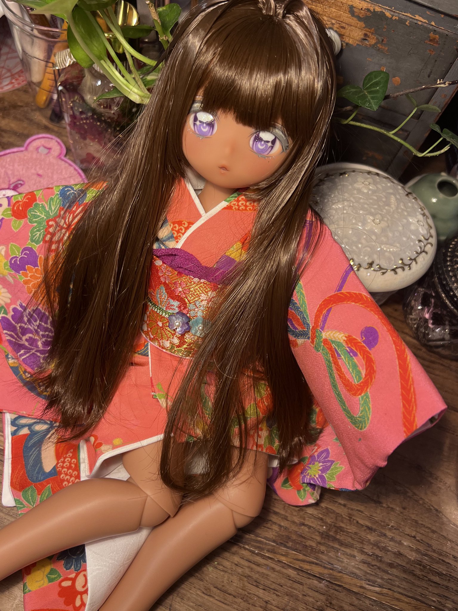 桜*桃様 アイシードールカスタム　No.145 タン肌 Yahoo!オークション - 「桜本屋」カスタムヘッド+アイ+ウィッグ