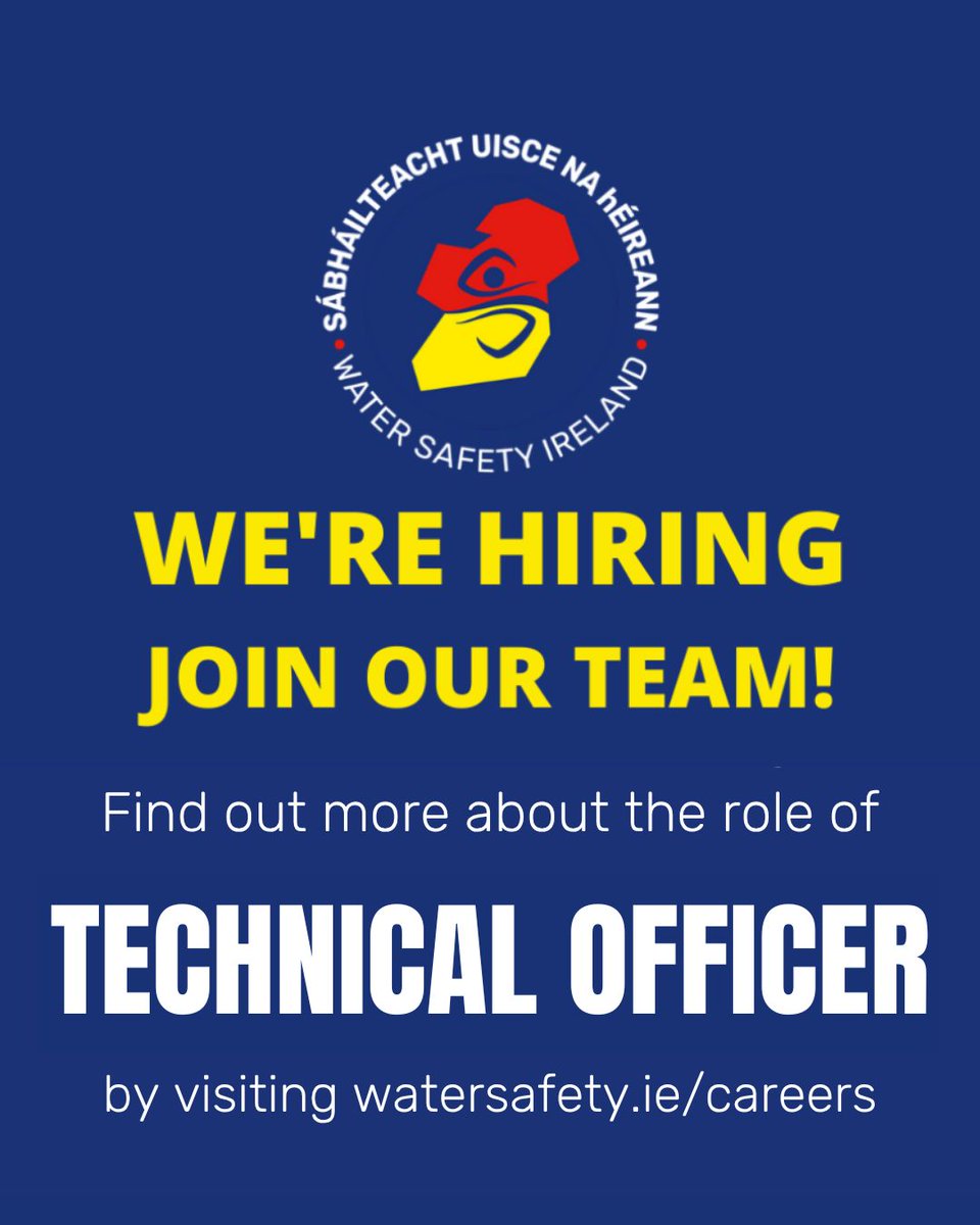 WaterSafetyIE's tweet image. 🌊 Water Safety Ireland is hiring a Technical Officer! 🌊
Join our team and help enhance water safety education nationwide. This hybrid Galway-based role supports the development of our national syllabus and contributes to our new 5-year strategy.
📍 Hybrid (some travel)
📅…
