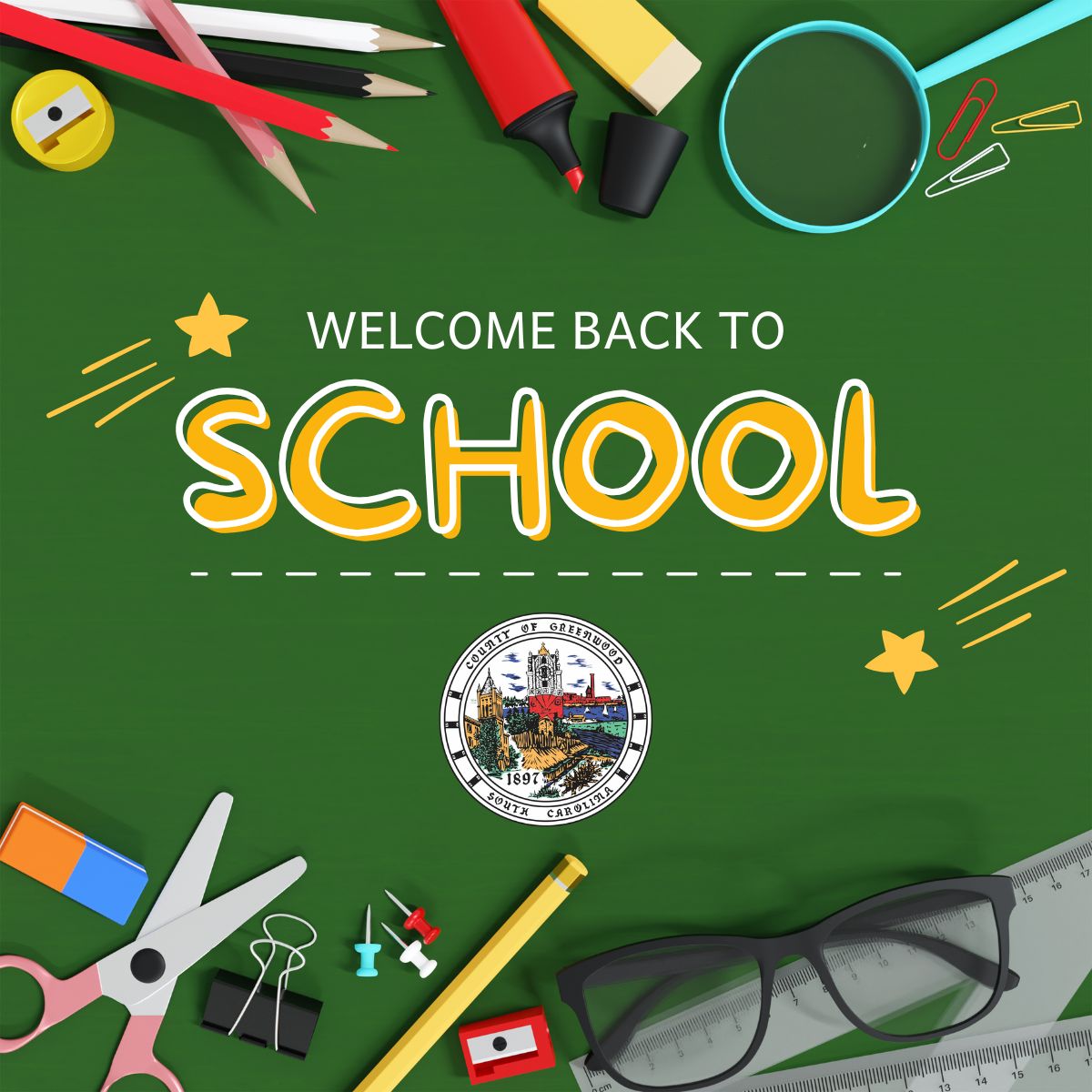 Greenwood County wishes all of our students, teachers, administrators, and school staff a wonderful start to the new school year. We’re cheering you on.

As always, please drive carefully in school zones, watch for buses, and help keep our children safe.