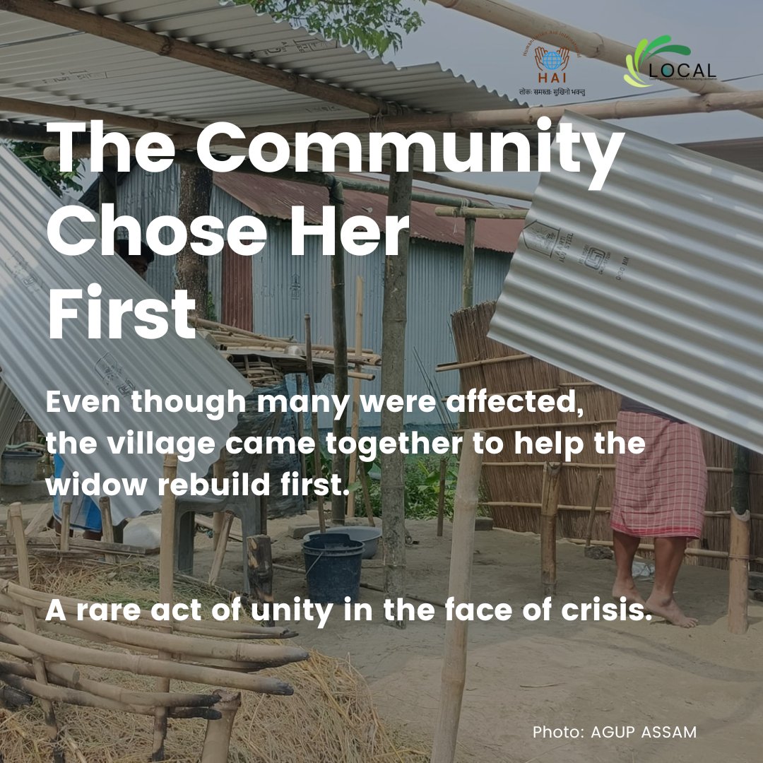 humanaidint's tweet image. When #fire tore through Kandapara, #Assam, the community didn’t wait. They chose to rebuild a widow’s home first, even as they faced loss themselves.

This was not charity. This was #community-led action, rooted in solidarity.
