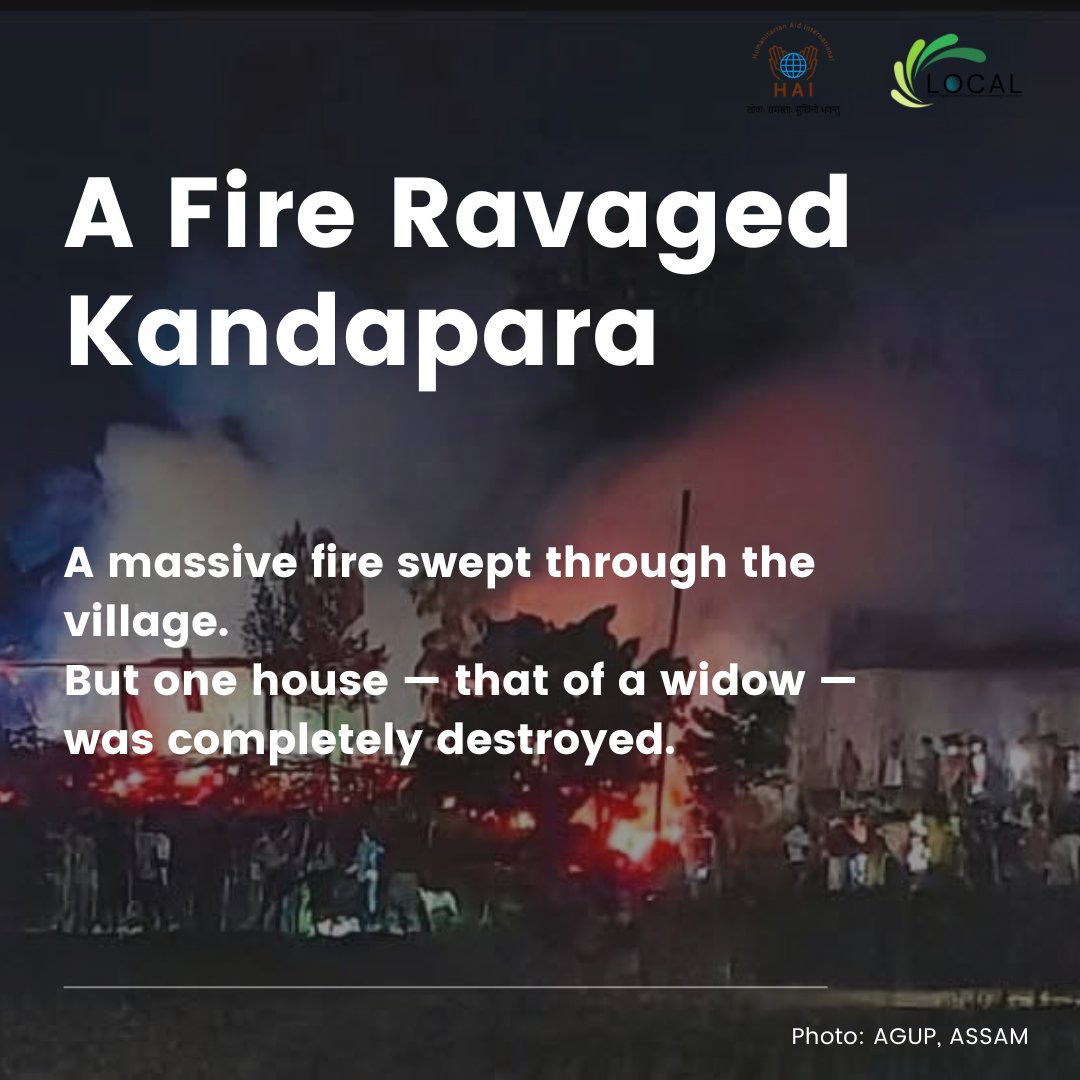 humanaidint's tweet image. When #fire tore through Kandapara, #Assam, the community didn’t wait. They chose to rebuild a widow’s home first, even as they faced loss themselves.

This was not charity. This was #community-led action, rooted in solidarity.