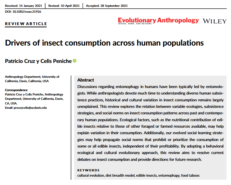 Consumption of terrestrial Arthropods, at least some of them, was probably really common throughout human history. The decline of insect consumption specifically seems to largely be a post-industrial phenomenon. Relatedly, I know Aristotle mentions how delicious cicada larva are.