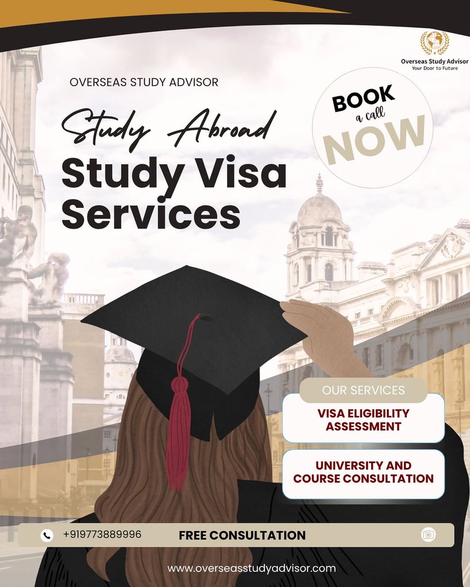 advisorOSA's tweet image. 🌏✈️ Dreaming of studying abroad? Make it happen today!

Stop scrolling &amp;amp; book your free call now! 📞
Your future self will be proud 🙌

Let’s secure your student visa &amp;amp; place at that dream university 🎒

#StudyAbroadWithUs #BookNow #FutureReady #StudentLifeGoals #GlobalClassroom