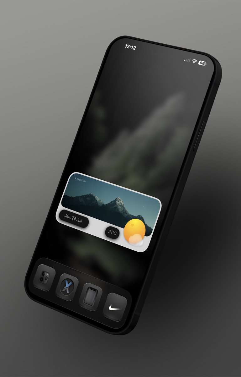 TeboulDavid1's tweet image. Thursday iOS26 setup with ShowWalls app, mLite app, Widgy app, Palette_Dark icons ♥️