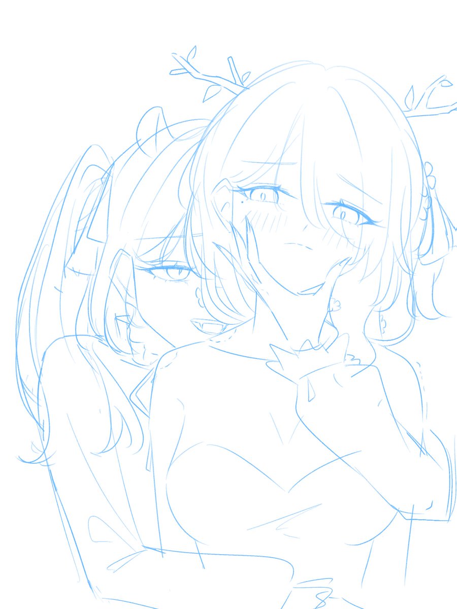 SummerFloofy's tweet image. Let's work on this Vampire Nimi with Fauna piece for this week's stream on 26th July 2025, at 2230 hours (JST). See you my tangerines! 🍊✨️