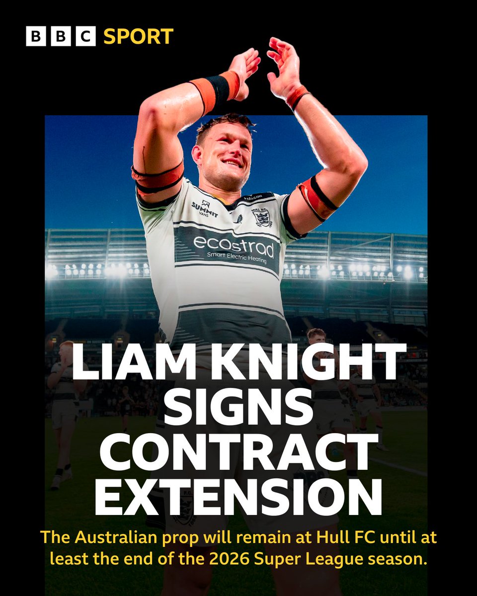 HumbersideSport's tweet image. π¨ BREAKING HULL FC NEWS π¨
π Liam Knight has signed a 12-month contract extension to stay at @hullfcofficial until at least the end of the 2026 Super League season.
π» Hear the Australian prop's reaction on @RadioHumberside: bbc.in/2ucPris
#COYH | #BBCRL