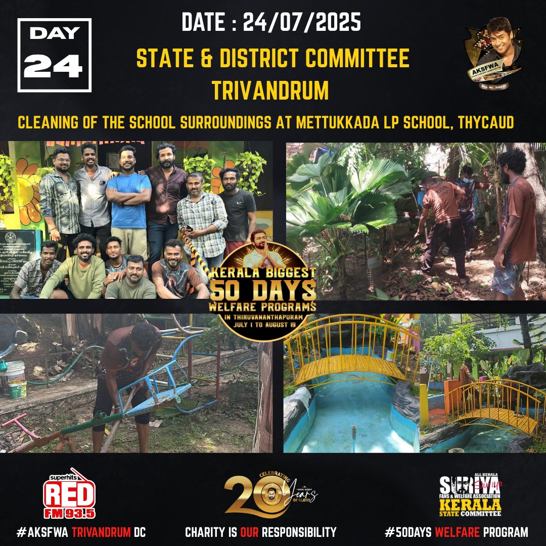 Kerala Suriya Fans Club™ (@aksfwa1) on Twitter photo • Here's the <a href="/AKSFWA1/">Kerala Suriya Fans Club™</a> Trivandrum Grand 50 days welfare programs 🔥 #Suriya50
Day 24 | State & District Committee Trivandrum| Welfare Program ❤️👍
July 1 to August 19 | #KeralaSFC
#CharityIsOurResponsibility
<a href="/Suriya_offl/">Suriya Sivakumar</a> <a href="/rajsekarpandian/">Rajsekar Pandian</a> <a href="/venkatvnt/">venkat vicky</a> <a href="/sarathlal428/">Sarath lal Surya karthi 💞</a> • Here's the <a href="/AKSFWA1/">Kerala Suriya Fans Club™</a> Trivandrum Grand 50 days welfare programs 🔥 #Suriya50
Day 24 | State & District Committee Trivandrum| Welfare Program ❤️👍
July 1 to August 19 | #KeralaSFC
#CharityIsOurResponsibility
<a href="/Suriya_offl/">Suriya Sivakumar</a> <a href="/rajsekarpandian/">Rajsekar Pandian</a> <a href="/venkatvnt/">venkat vicky</a> <a href="/sarathlal428/">Sarath lal Surya karthi 💞</a>