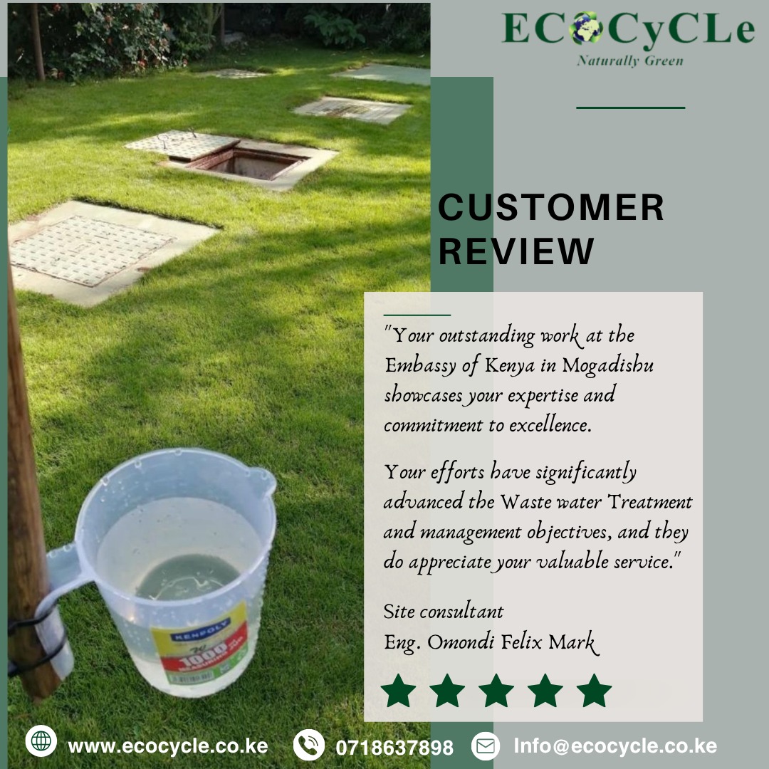 ✅ 11 𝐘𝐄𝐀𝐑𝐒 𝐎𝐅 𝐏𝐑𝐎𝐕𝐄𝐍 IMPACT! #𝐒𝐚𝐟𝐞𝐒𝐞𝐰𝐚𝐠𝐞𝐅𝐨𝐫𝐀𝐟𝐫𝐢𝐜𝐚 🌍, the Embassy of Kenya in #𝐌𝐨𝐠𝐚𝐝𝐢𝐬𝐡𝐮 recycles 100% of its 𝐬𝐞𝐰𝐚𝐠𝐞 💧,turning #𝐒𝐄𝐖𝐀𝐆𝐄 into #𝐑𝐞𝐮𝐬𝐚𝐛le💧
0718 637 898 | 📧 info@ecocycle.co.ke
Optimized for African impact