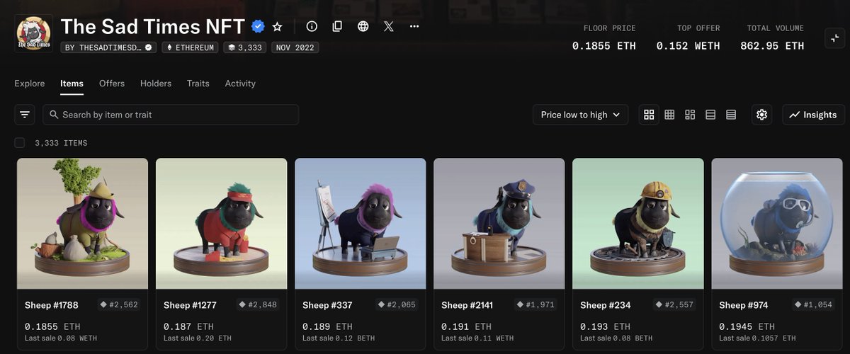 Let’s talk about <a href="/moonsheepverse/">Moonsheep 🌙</a> 🐑

I bought their NFT for 0.089 ETH, 2 weeks ago
➡️ Floor is now at 0.1855 ETH

Why did I make this move?

If you didn’t know yet, <a href="/moonsheepverse/">Moonsheep 🌙</a> is launching their NFT/token on <a href="/AbstractChain/">Abstract</a> ✳️:

Hold 100,000 $SHEEP = 1 Moonsheep NFT

There