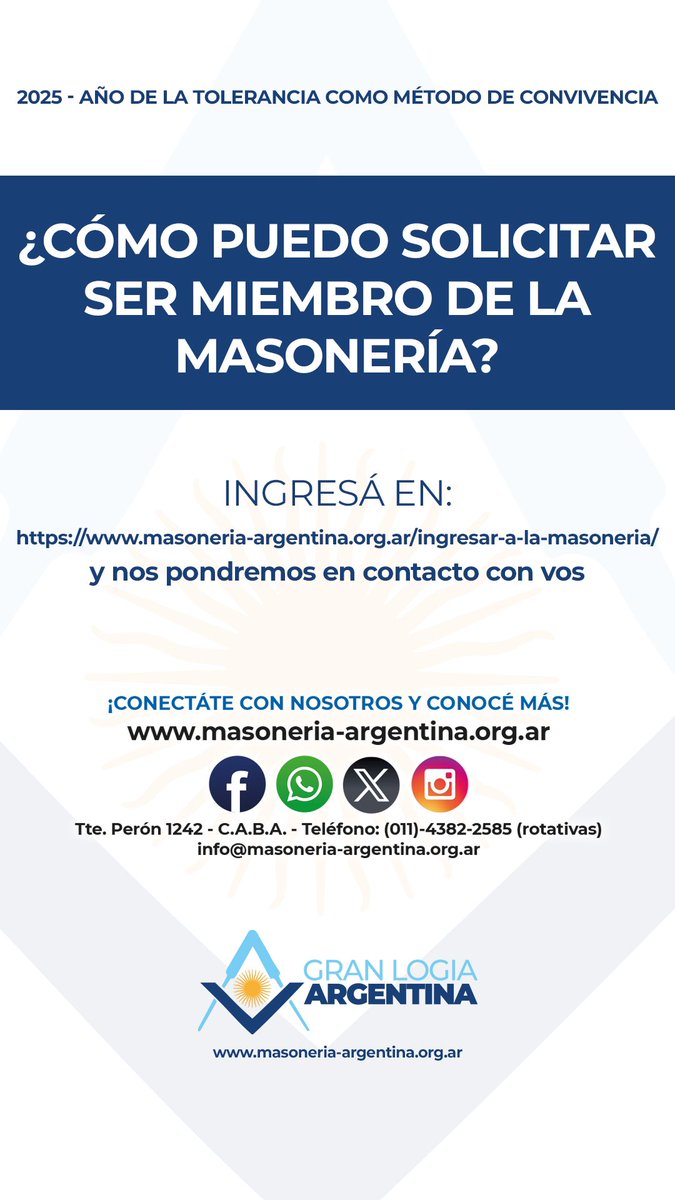 GranLogiaArg's tweet image. Sabés que es la Masoneria?
Hacé clic en el enlace y conocé más!!
.
masoneria-argentina.org.ar
.
#mason
#masoneria
#masoneriaargentina
.
@PabloALazaro
@ramirodallaglio