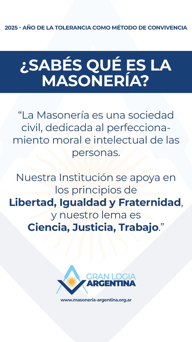 GranLogiaArg's tweet image. Sabés que es la Masoneria?
Hacé clic en el enlace y conocé más!!
.
masoneria-argentina.org.ar
.
#mason
#masoneria
#masoneriaargentina
.
@PabloALazaro
@ramirodallaglio