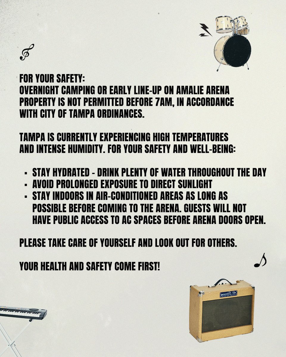 benchmark_arena's tweet photo. ATTENTION TAMPA JIN FANS 🚨 please read the kbyg information prior to your concert this weekend. we want to ensure the safety and fun for everyone 🫶 https://t.co/NrxfVjkRez

merchandise will be available both saturday &amp; sunday outside on ford thunder alley starting at 10am. https://t.co/Vsqkx1HnLP