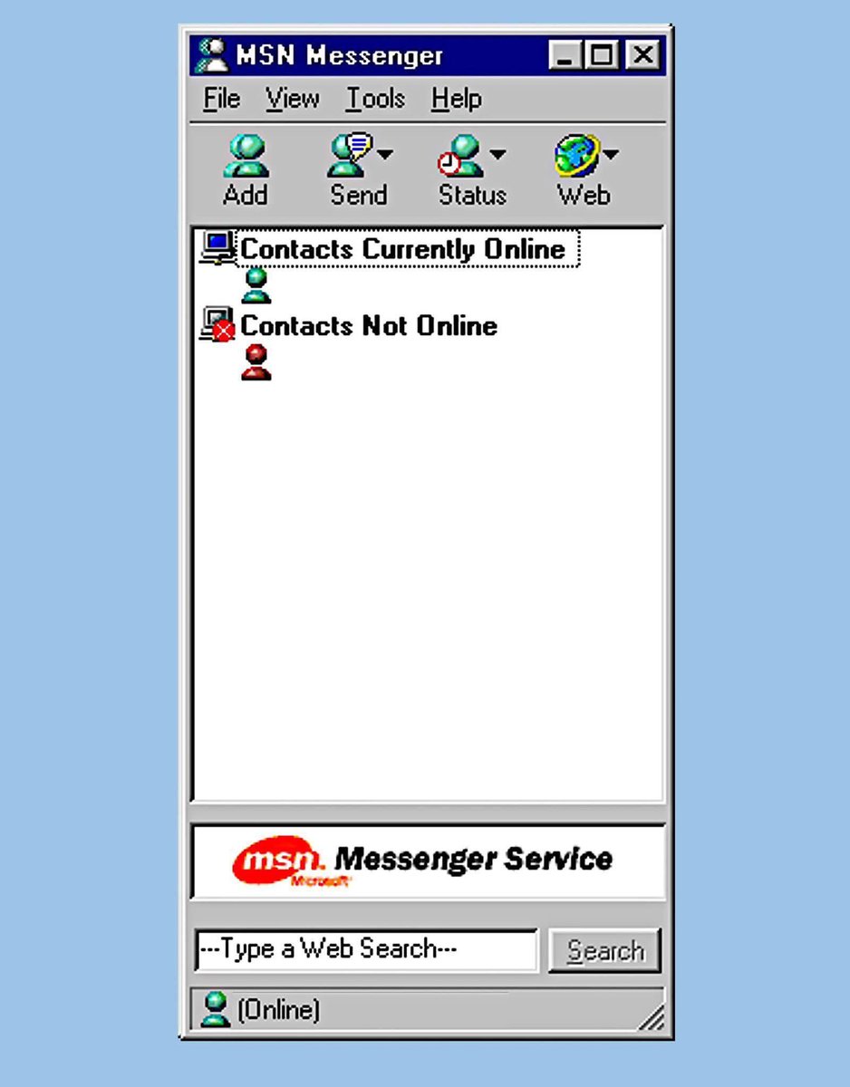 Cybertwts's tweet image. On July 22, 1999, MSN Messenger was released.
