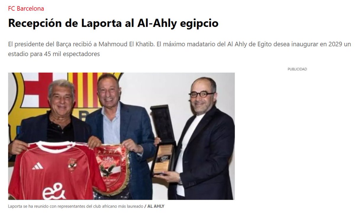 DrAlaaSadek's tweet image. من صحيفة سبورت الاسبانية عن زيارة الخطيب لبرشلونه