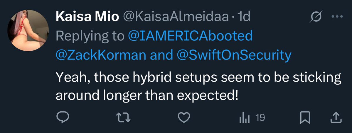 ZackKorman's tweet image. Kinda funny watching porn bots commenting on Microsoft Active Directory and on-prem SharePoint.
