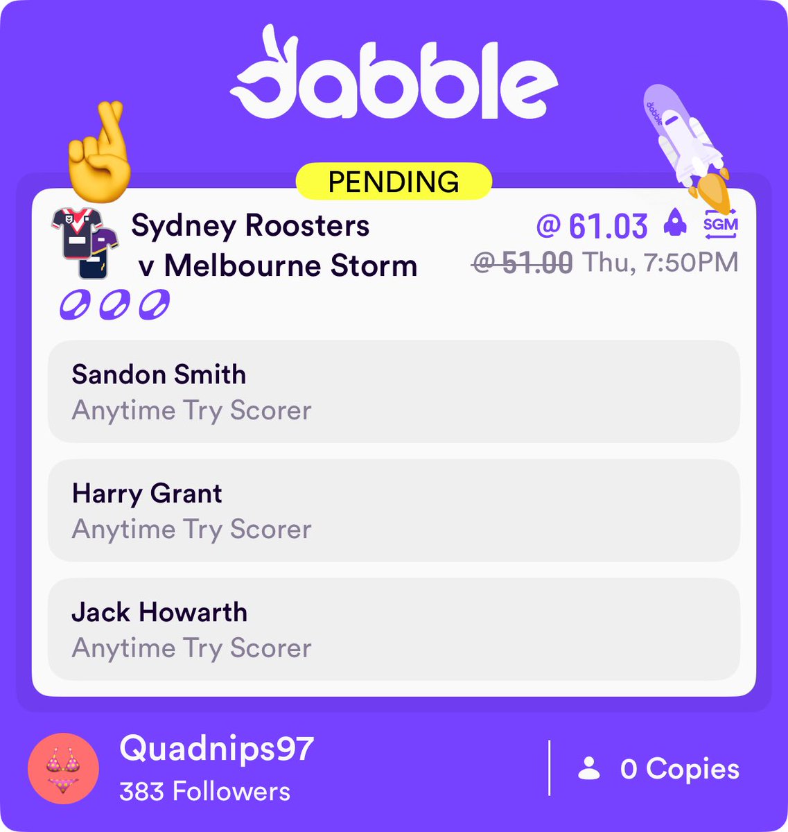 Doesn’t get much rougher than losing a bet to a HIA <a href="/dabblecomau/">Dabble</a>