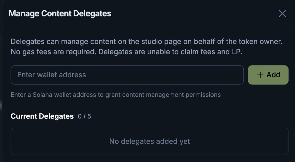 9yointern's tweet image. Studio's Content Delegation is now live
Manage your creator page with your team:
- Sign with deployer wallet to delegate up to 5 wallets
- CTO leaders: reach out to reassign your creator page
- Add pins to highlight key content at the top
- No worries about comms if your socials…