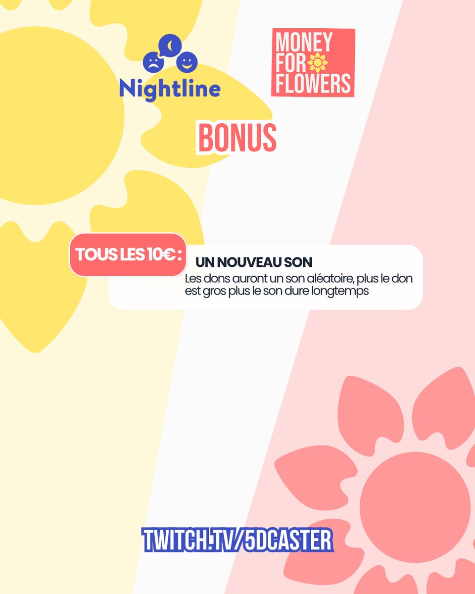 Voila mes Donations goal pour le MFF

Je serai en stream la nuit du jeudi peut etre vendredi puis tout samedi dimanche. 

Quand mon programme se précise je vous ferai mon planning mais j'ai prévu quelques tierlist et des goals en adequations avec mon contenu actuel ! En esperant