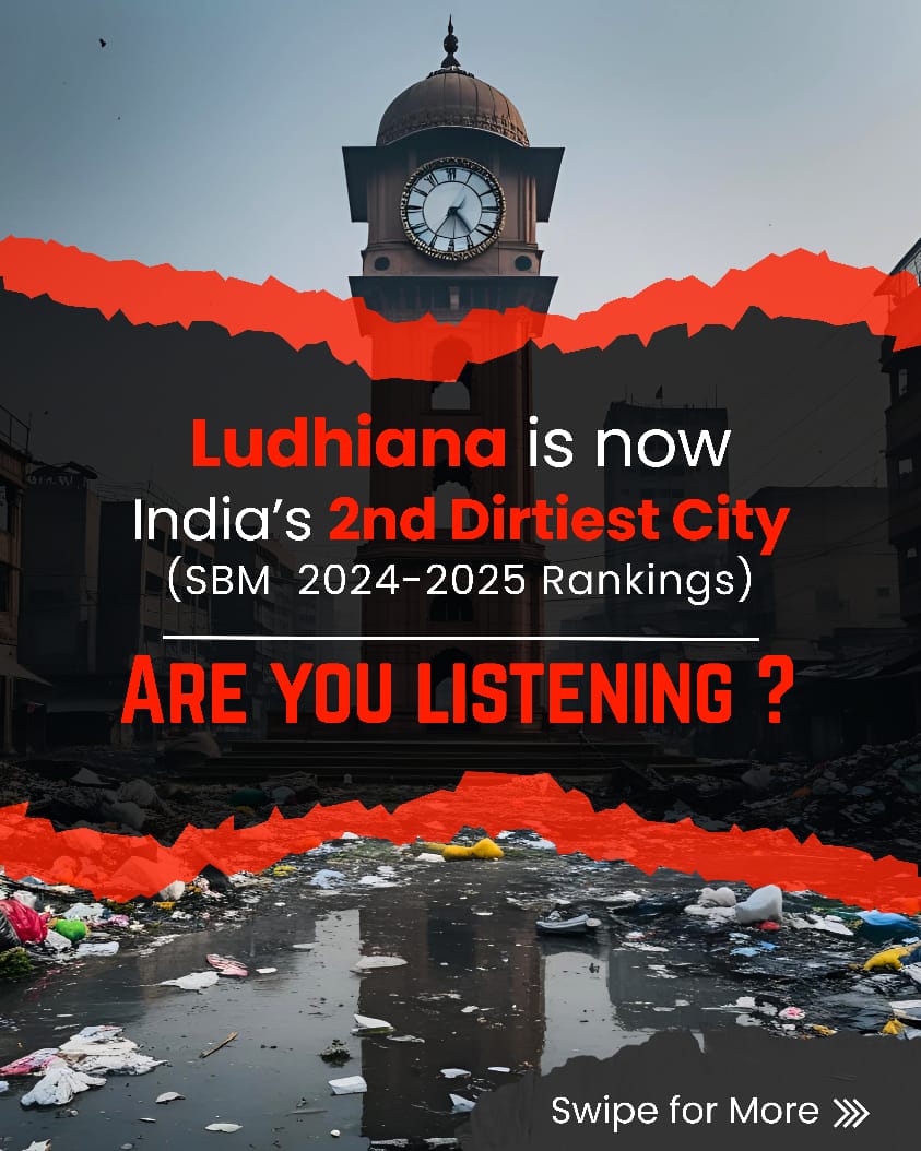 Switch4Change's tweet photo. 🚨 Ludhiana is now India’s 2nd dirtiest city (SBM 2025).

Time for #BADLAAV2025 – a 60-day citywide waste collection &amp; awareness drive (Aug 1–Oct 2, 2025).

📍 30,000+ households
🤝 Volunteer | Sponsor | Host a drop-off center

Let’s lead the change.
#CleanLudhiana #switch4change https://t.co/fYn3o1cSxT