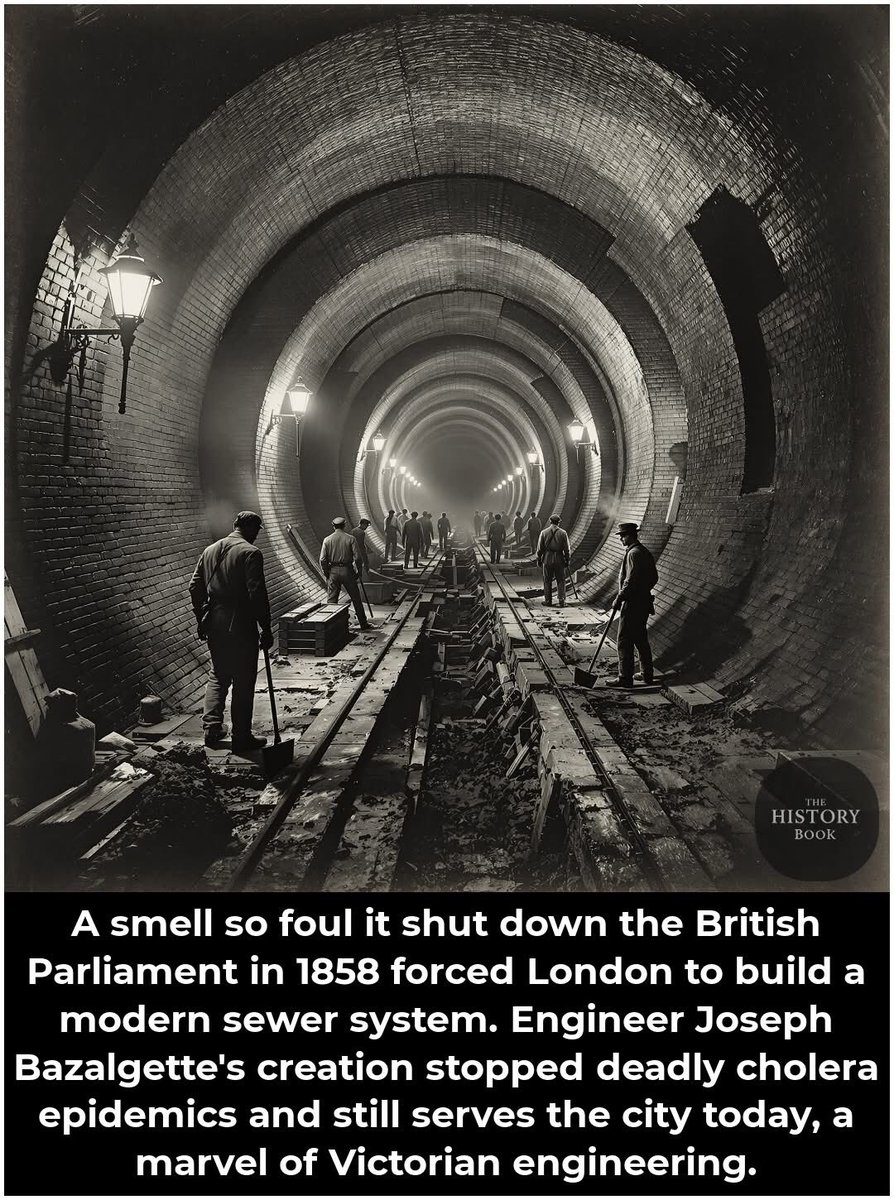 yvan_theriault's tweet image. Au cours de l'été 1858, l'odeur de la Tamise s'est si mauvaise qu'elle a fermé le gouvernement britannique.
Pendant des siècles, Londres déversait ses eaux usées brutes et ses déchets industriels directement dans la rivière qui lui traversait le cœur.
Avec une population…