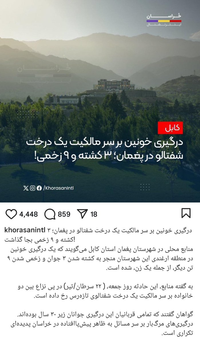 Demouktator's tweet image. یارو تو کشور خودش از یه درخت شفتالو نمیگذره و بخاطرش آدم میکشه
بعد انتظار داره ما واسه منابع کشورمان که داره توسط افاغنه به تاراج میره صدامون درمیاد