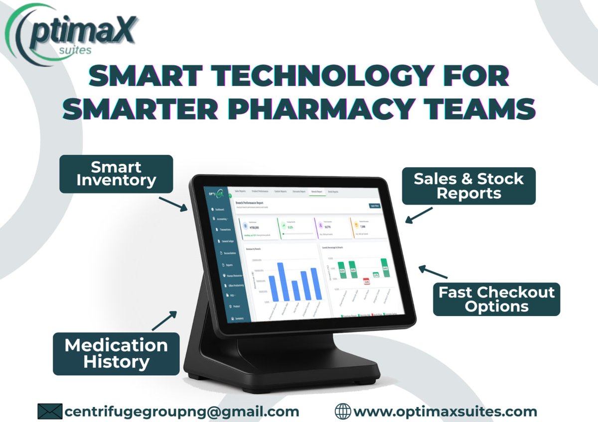centrifugegroup's tweet photo. Pharmacy teams deserve better tools.
OptimaX Suite makes your workflow faster, smarter, and error-free so you can focus on what truly matters: patient care.
#OptimaXSuite #SmartPharmacy #HealthTech #CentrifugeIT https://t.co/NJKyXHITQk