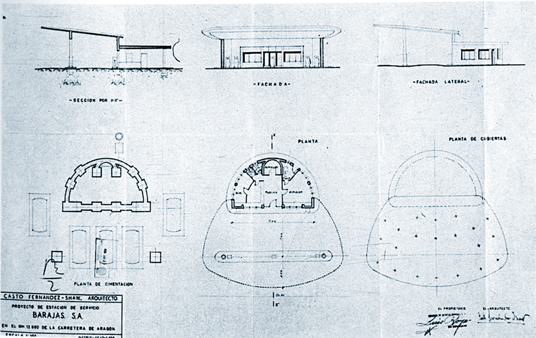 Parece que Fernández-Shaw retomó un proyecto de 1927 que no llegó a realizarse y lo modificó durante la obra, puliendo el lenguaje arquitectónico. El proyecto se dividía en dos partes bien diferenciadas: la gran marquesina de hormigón armado y el edificio de oficinas.