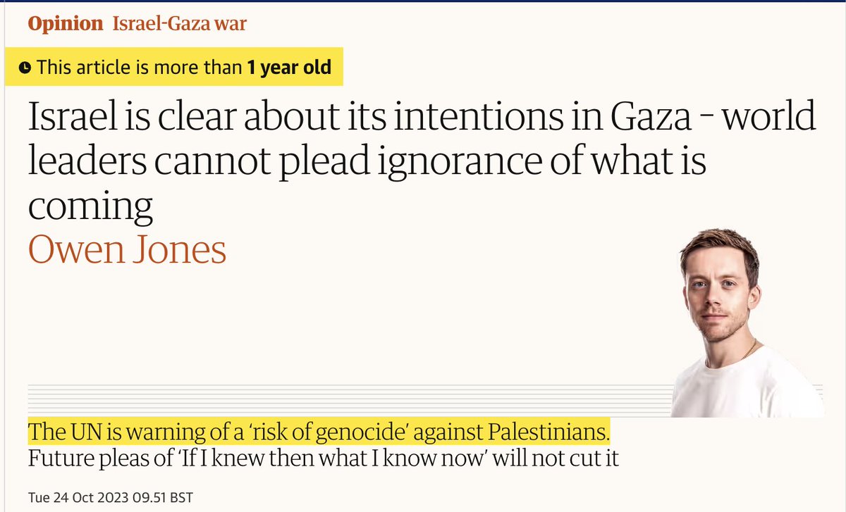 "As the calamity of Israel’s onslaught against Gaza becomes apparent, those who cheered it on will panic about reputational damage and plead their earlier ignorance.

Do not let them get away with it this time."
 
I wrote this on 24th October 2023.

theguardian.com/commentisfree/…