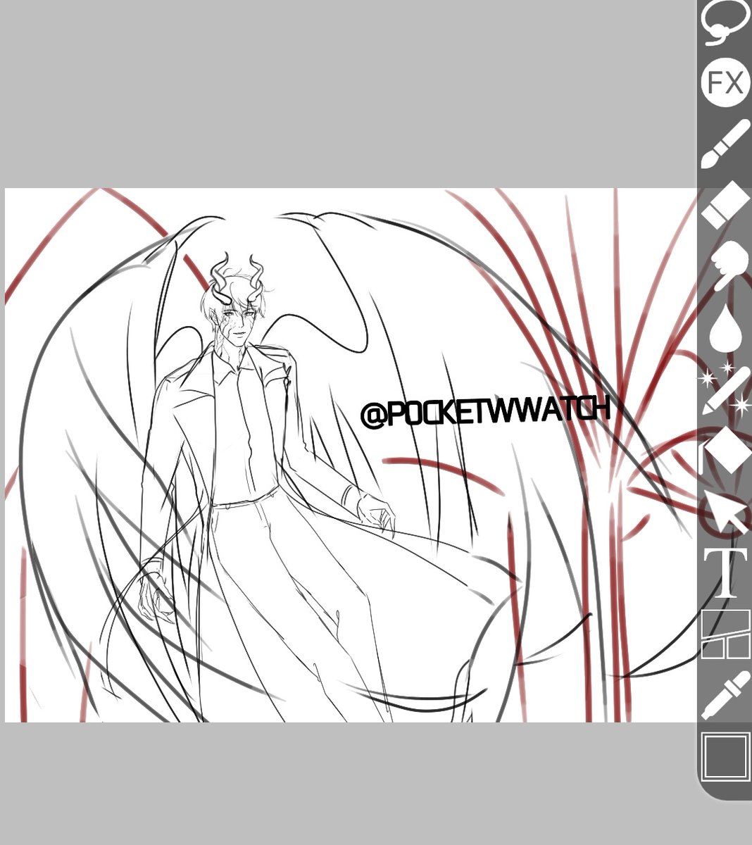 pocketwwatch2's tweet image. Trying to draw dkos again, bcs the last time i draw him, the result is not good enough &amp;gt;:
#dkos #ORV #WIP