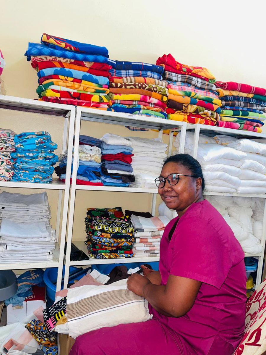 As a ward assistant Bernadine ensures that all the logistics for patient care are in place - clean sheets, blankets, gowns for the wards, surgical outfits, mosquito nets, and more. 

Her behind-the-scenes work is vital to the comfort and well-being of every woman we serve.