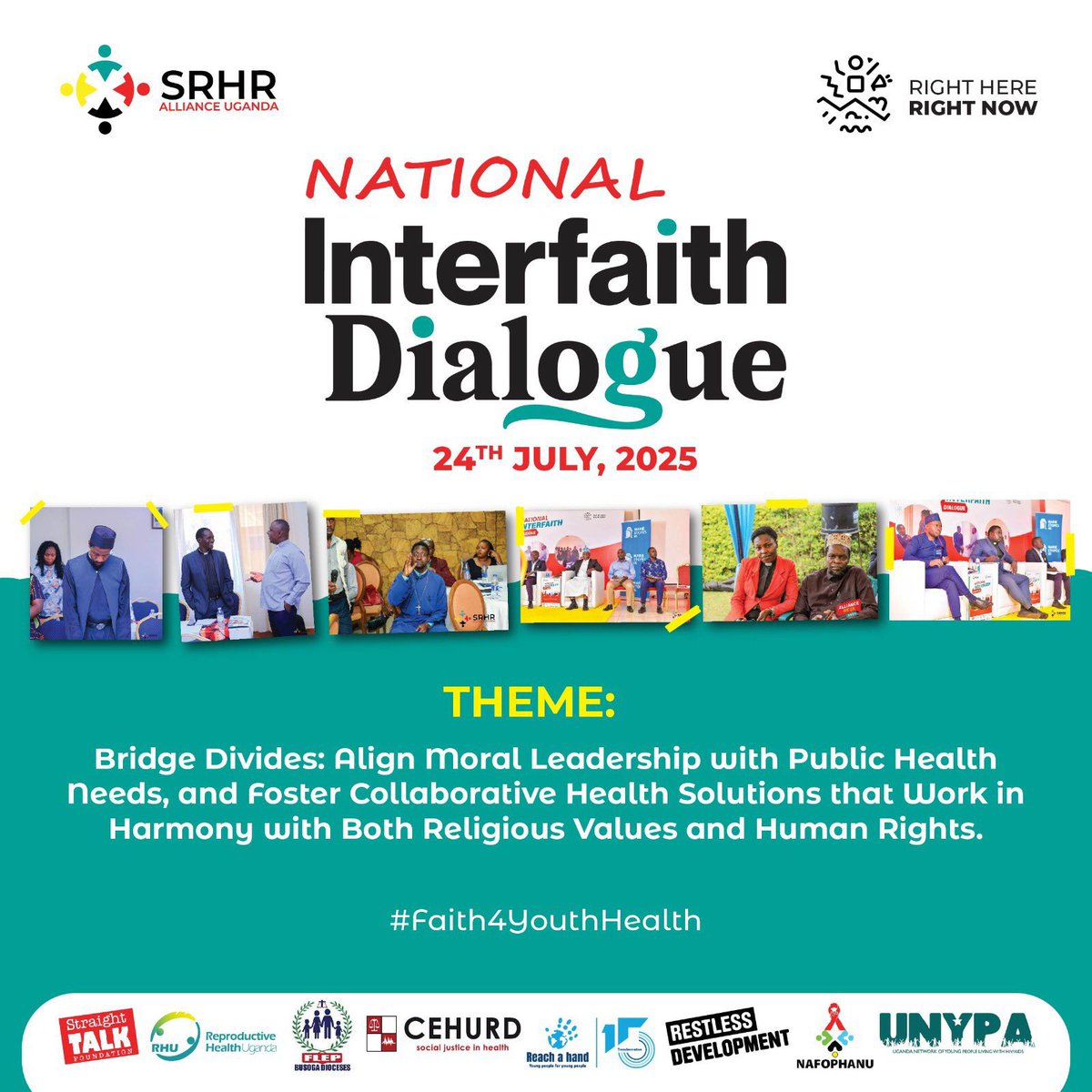 UNYPA1's tweet image. Early today, we joined the #InterFaithDialogue25 organised by @SRHRAllianceUg where faith met facts, and youth voices sparked truth. 

We talked about stigma, shared real struggles, and pushed for access to SRHR/HIV services that respect both faith and human rights.

 #Combat
