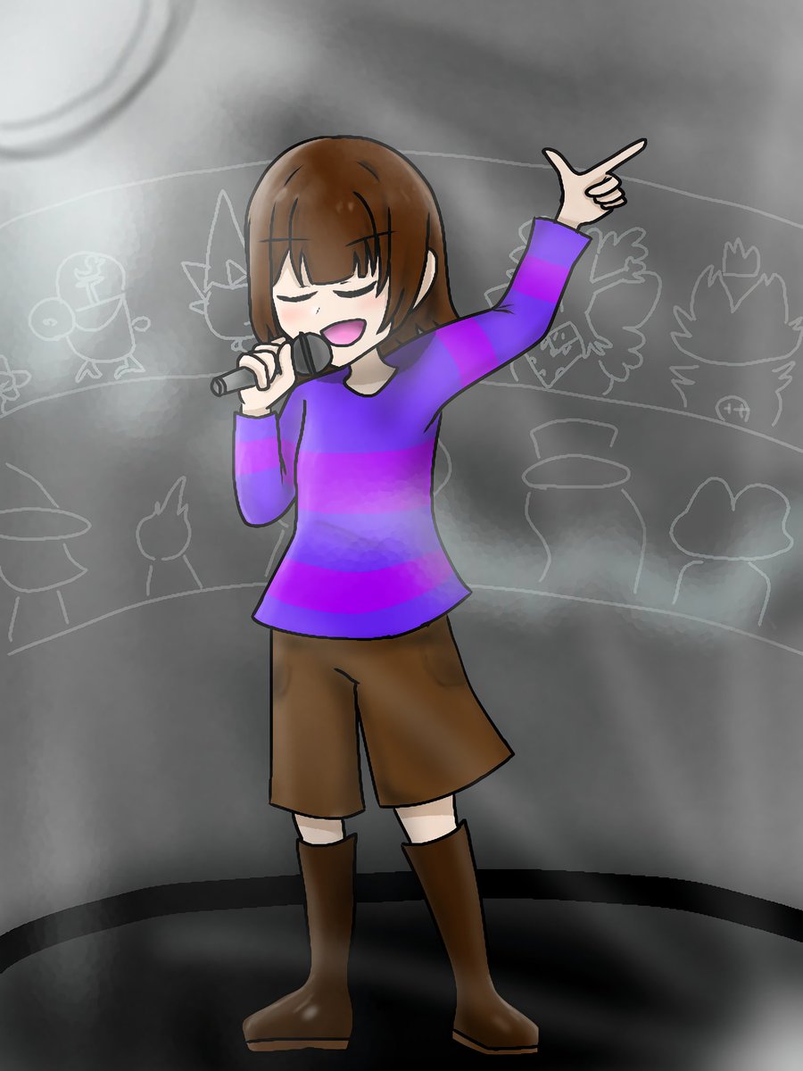 tobinoundertale's tweet image. ＊かっこよくポーズをきめた

みりのはんばーぐ @MIRINO666

メタトンと戦いながらカッコ良くポーズを決めているフリスクですね！
観客の中にナプスタやフロギーやオワライチョウなどがちゃんと見に来てるってわかるのがいいですね。
ナプスタはちゃんとヒヤリハットかぶってきてるんだ...

#undertale